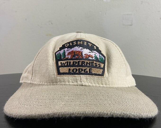 Vintage Disney's Wilderness Lodge Strap Back Hat OSFA Mickey Mouse Walt Disney World Disneyland Magic Kingdom 1990s 90s