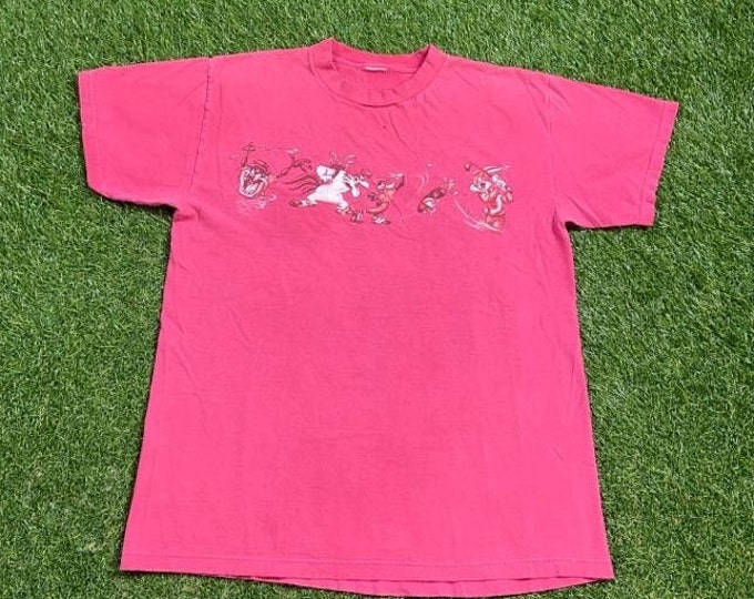 Vintage Looney Tunes T Shirt Tee Size Medium M Bugs Bunny Warner Bros Cartoon Classic Space Jam 1990s 90s