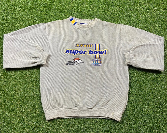 Vintage Denver Broncos Super Bowl XXXlll Crewneck Sweatshirt Logo Athletic Size Medium M NFL Football Colorado Elway Pull Over Oversized