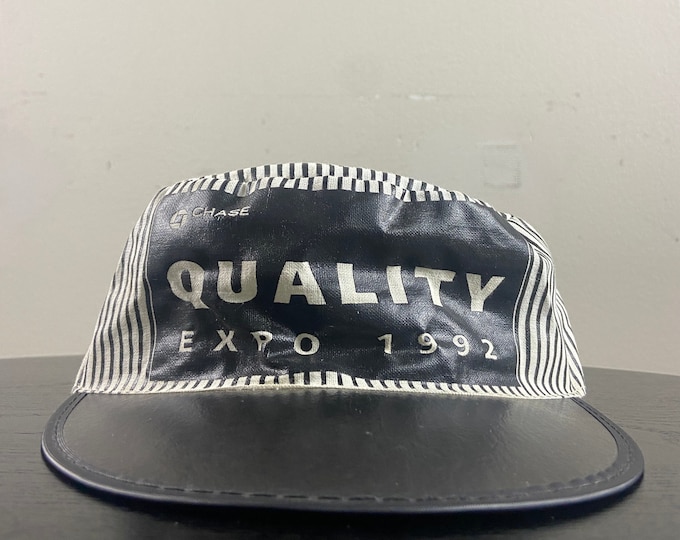Vintage Chase Bank Helmet Hat Size Medium JP Morgan Money Finances Currency Painters Cap 1990s 90s