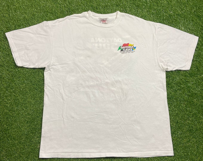 Vintage Daytona 500 T Shirt Tee Oneita Size XXL 2XL Florida NASCAR Racing Dale Earnhardt 1990s 90s