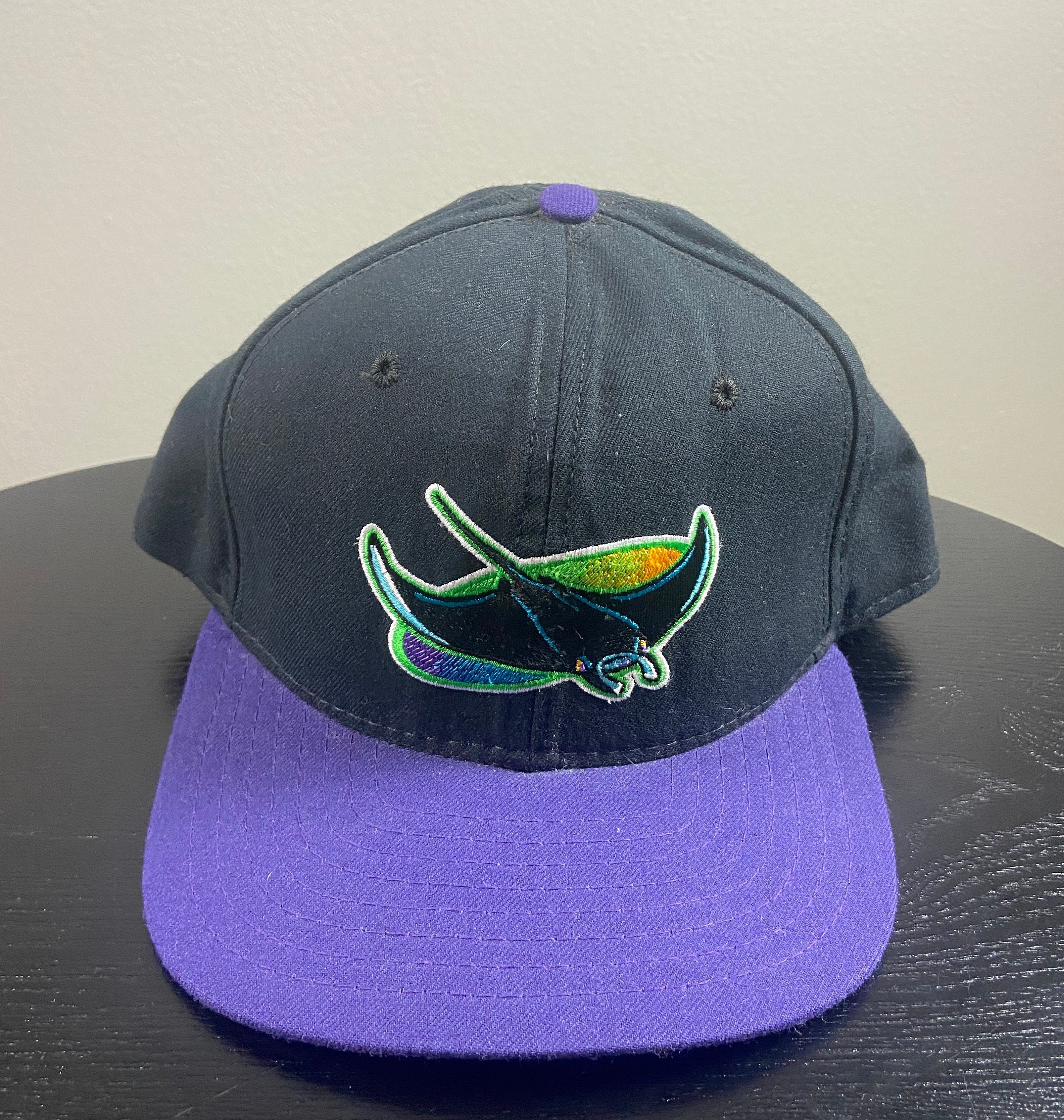 Vintage Devil Rays Hat Tampa Bay Black Sports Specialties Strapback Y2k 2000's