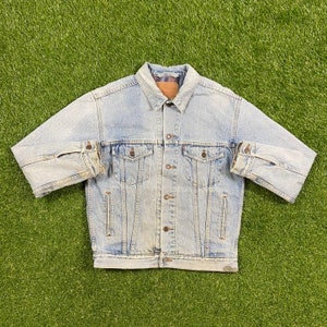 Vintage Levi&#39;s Strauss & Co Jean Jacket Size Medium M American USA Classic Blue Jean Jacket Button Down Blanket Lined 80s