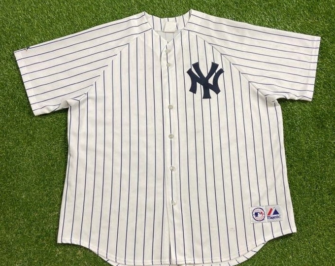 Vintage New York Yankees Gary Sheffield Jersey Majestic Made USA Size XXL 2XL MLB Baseball American League Bronx Original 00s