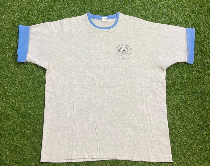Vintage Under Sea Services T Shirt Tee Made USA Size Xtra Large XL Orlando Florida FL Aquatic Deep Blue Sea Planet Ocean Scuba Diving 1990s