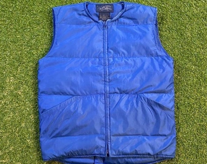 Vintage Blue Vest Jacket Size Small S Warm Zipper Jacket Raincoat 1990s Coat Hiking Coat 90s