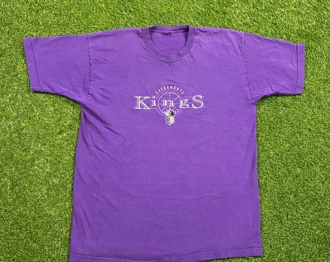 Vintage Sacramento Kings T Shirt Tee Size Large L NBA Basketball California 1990s 90s
