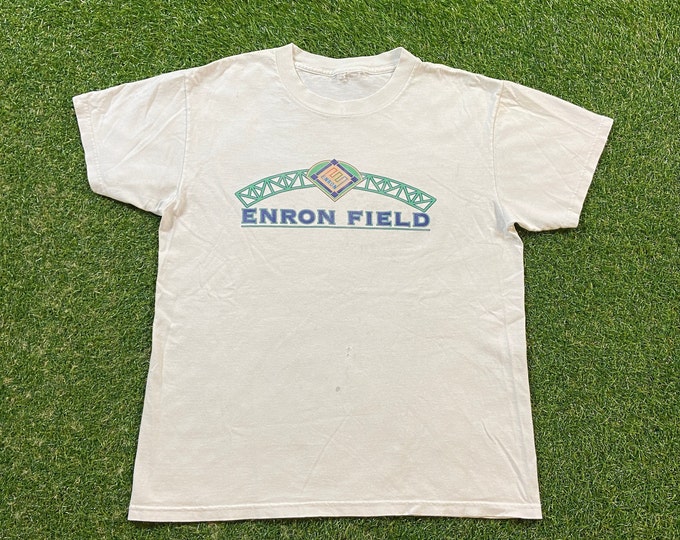 Vintage Enron Field T Shirt Tee Size Small S Houston Astros MLB Baseball Texas 1990s 90s