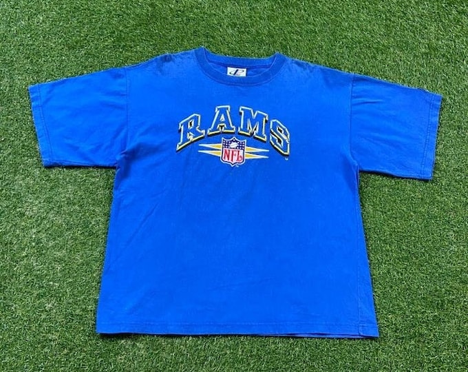 Vintage St Louis Rams T Shirt Tee Logo Athletic Size Large L NFL Football Missouri Los Angeles 1990s 90s