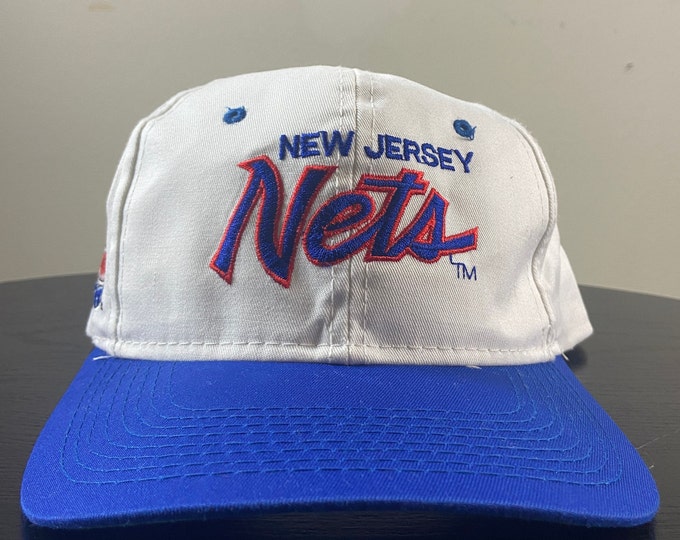 Vintage New Jersey Nets Snapback Hat Cap The Twill OSFA NBA Basketball 1990s 90s Brooklyn