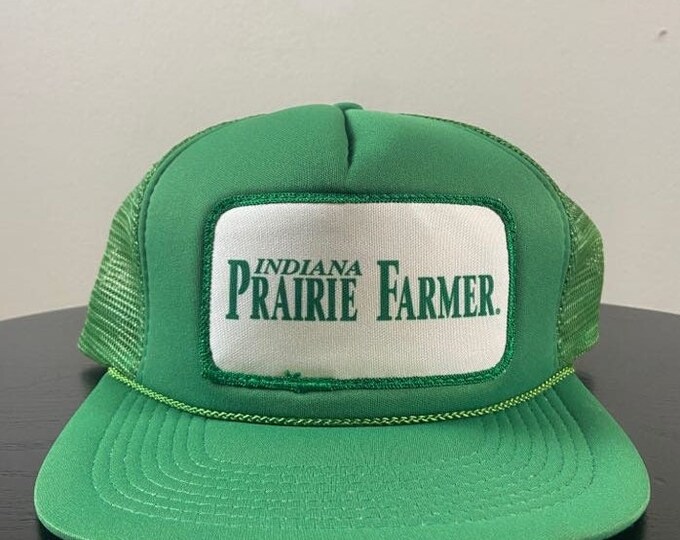 Vintage Indiana Prairie Farmer Snapback Hat OSFA America Farm Irrigation Agricultural Gardening 1980s 80s