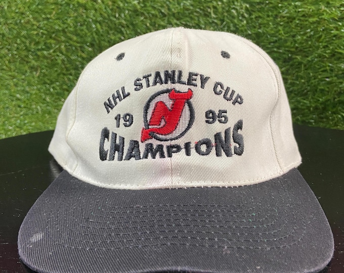 Vintage New Jersey Devils 1995 Stanley Cup Champions Snapback Hat OSFA NHL Hockey New Jersey NJ 1990s 90s