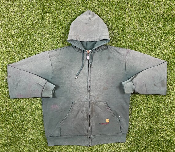 LegacyVintage99 Vintage Carhartt Hoodie Sweater Size XL Rare 1990s 90s American Apparel Warm Cozy Winter Comfy Outdoor Wear Xtra Large Work Wear Rugge