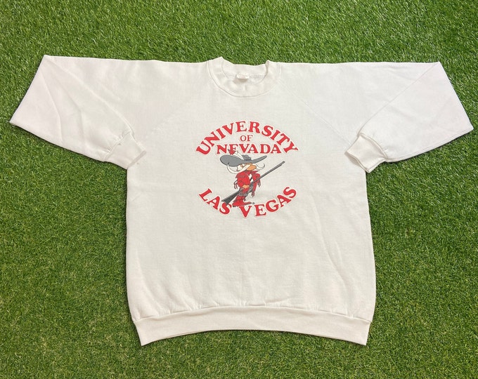 Vintage UNLV University of Nevada Running Rebels Crewneck Sweatshirt Made Usa Size Xtra Large XL Las Vegas NCAA College Basketball Pull Over
