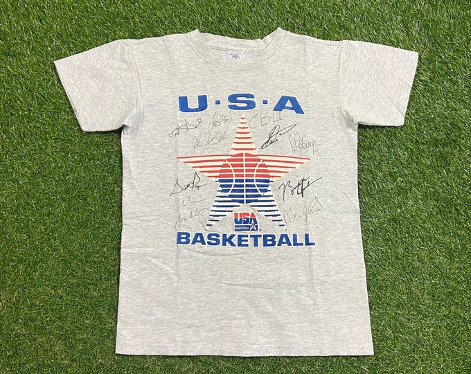 Vintage Olympic Team USA Dream Team T Shirt Tee Made Usa Size Xtra Large XL NBA Basketball 90s 1990s 1992 Olympics Rare
