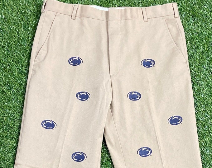 Vintage University of Penn State Nittany Lions Khaki Pants Made USA Size 29 X 32 NCAA College Football Pennsylvania Classic 1990s 90s