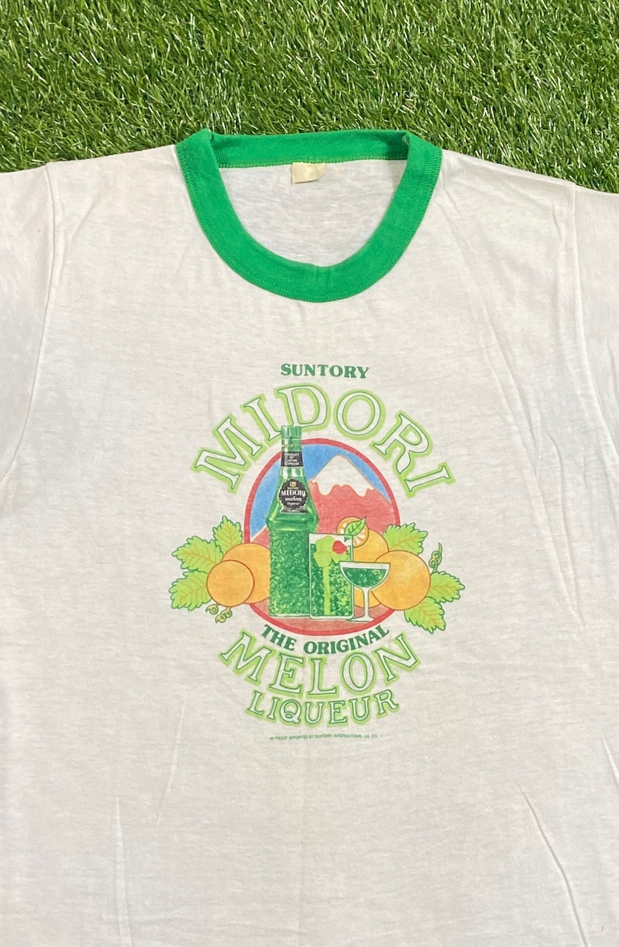 Vintage Midori T Shirt Tee Made USA Size Large L Melon Liqueur