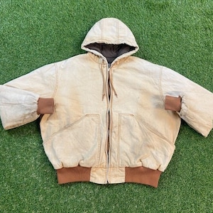 Vintage Blizzard Pruf Jacket Hoodie Walls Size Xtra Large XL Beige Sportswear Coat Outdoor Hiking 1990s 90s Work Wear Snow