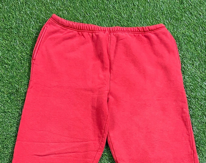 Vintage Plain Red Champion Sweat Pants Made USA Size Large L Quality 1990s Comfy Great Fit Original Classic Sportswear 90s