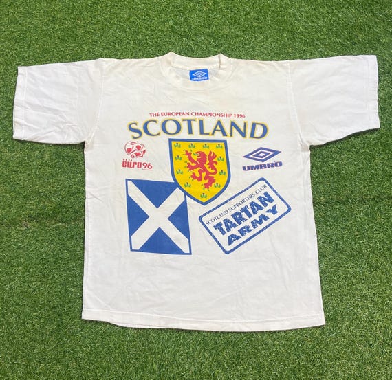 Umbro, Vintage Umbro Scotland T Shirt Tee Made Usa Size Large L Tartan Army Fifa MLS Soccer Futbol Great Britain UK Ireland England 1990s 90s