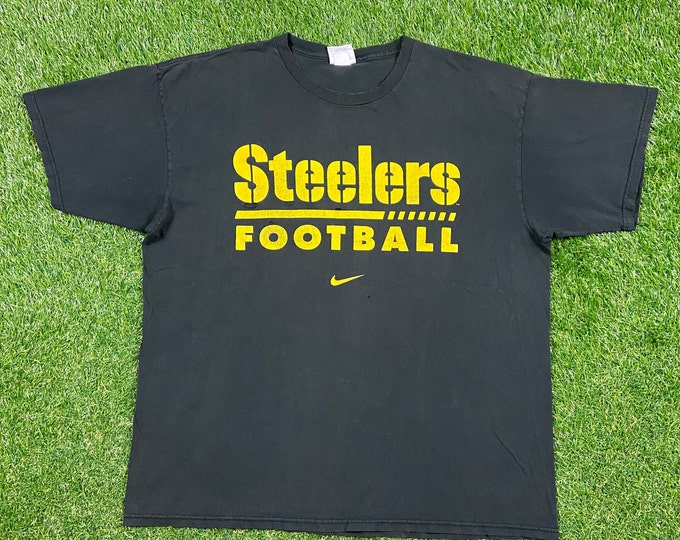 Vintage Pittsburgh Steelers T Shirt Tee Nike Made USA Size Xtra Large XL NFL Football Pennsylvania Big Ben 1990s 90s