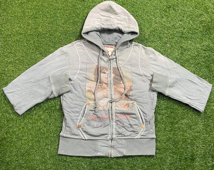 Vintage Jim Morrison Hoodie Sweatshirt Made USA Size Large L Psychedelic Rock N Roll Counter Culture Hippie American Poet True Religion