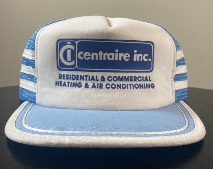 Vintage Centraire Inc Snapback Hat YR Headwear OSFA Residential & Commercial Heating and Air Conditioning 1980s 80s Three Stripe 3 Stripes