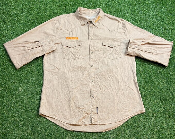 Vintage University of Tennessee Volunteers Button Down Wrangler Size XXL 2XL NCAA College Football 1990s 90s