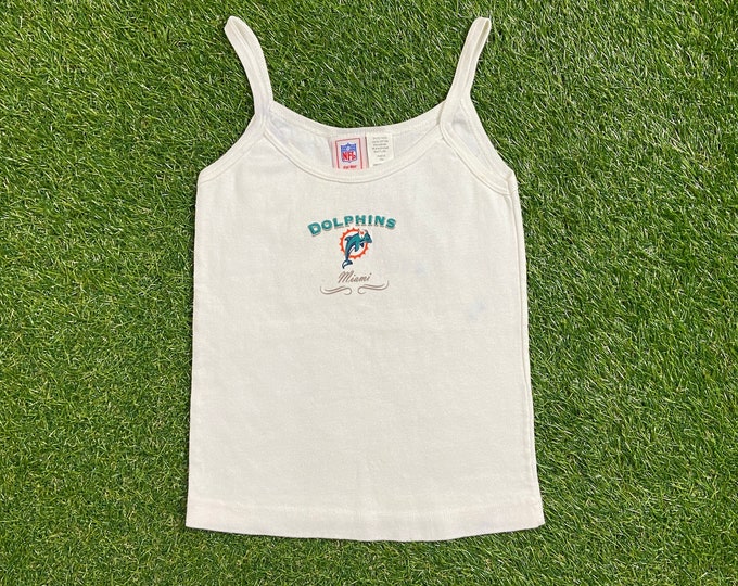 Vintage Miami Dolphins Tank Top Shirt Made USA Size Medium M NFL Football 305 Florida Dan Marino 1990s 90s