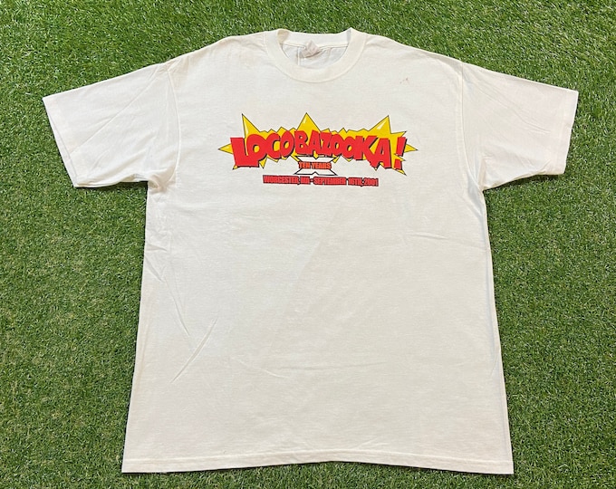 Vintage Loco Bazooka T Shirt Tee Anvil Size Xtra Large XL Rock Music Festival Worcester Boston Massachusetts New England Classic 00s