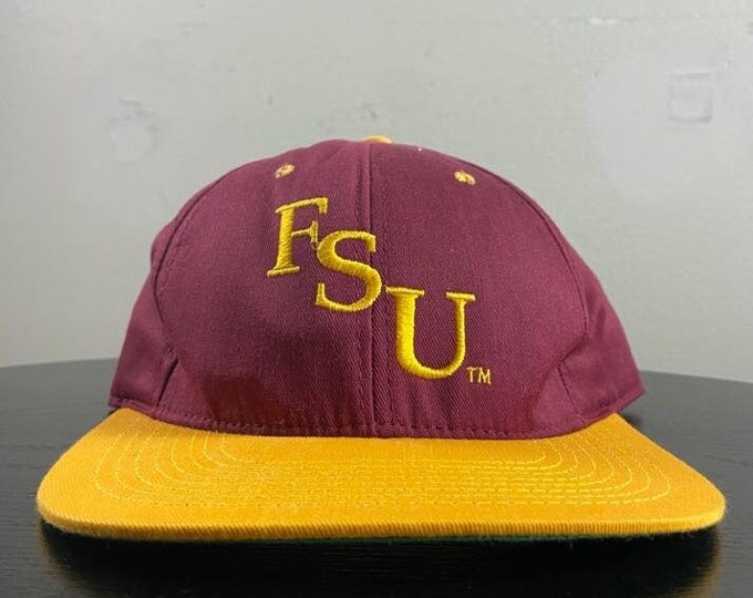 Vintage Florida State University Snapback Hat Cap Made Usa OSFA Seminoles NCAA College Football FSU Tallahassee 1990s 90s
