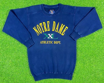 80s NOTRE DAME ATHLETIC DEPT 五段中抜き ひび割れプリント Tシャツ 杢グレー★ビンテージ カレッジ スポーツ 88/12 霜降り USA製 Notre Dame\u0027s Kind of Town \u2013 Notre Dame Fighting Irish \u2013 Official