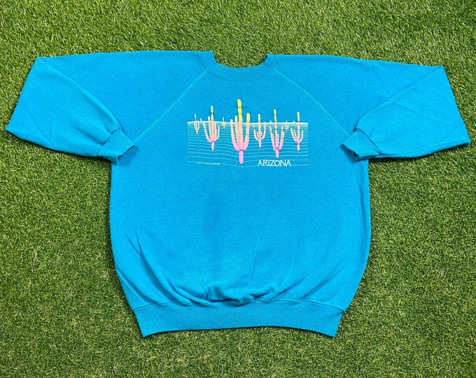 Vintage Arizona Crewneck Sweatshirt Hanes Made USA Size Xtra Large XL Desert Phoenix Sedona 1990s 90s