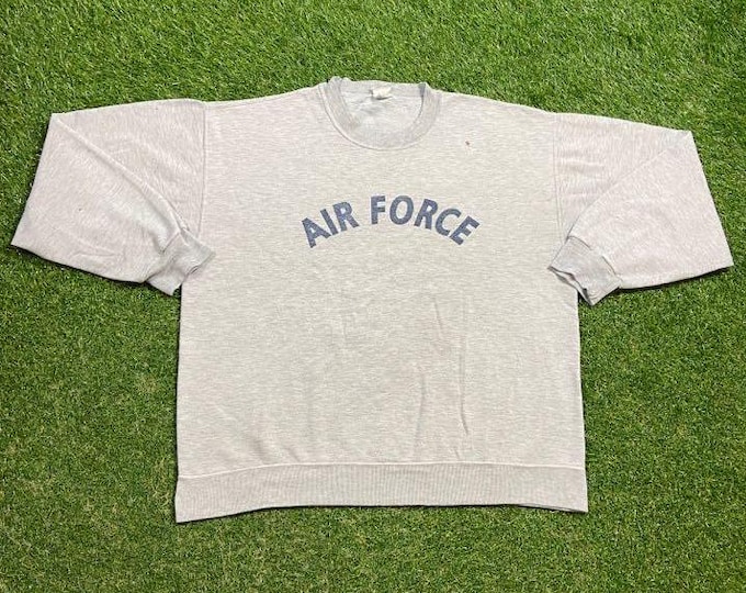 Vintage Air Force Crewneck Sweatshirt Size Large L USA Military Army Navy Marines 1990s 90s Pull Over Oversized