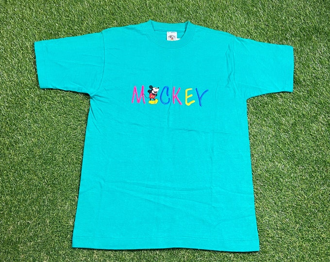 Vintage Mickey Mouse T Shirt Tee Made USA Size Medium M Walt Disney World Classic Magic Kingdom Disneyland WDW 1990s 90s