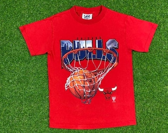 Vintage Chicago Bulls NBA T Shirt Tee Lee Sport Xtra Small Made USA Basketball 90s NBA 1990s Red Finals Classic Michael Jordan
