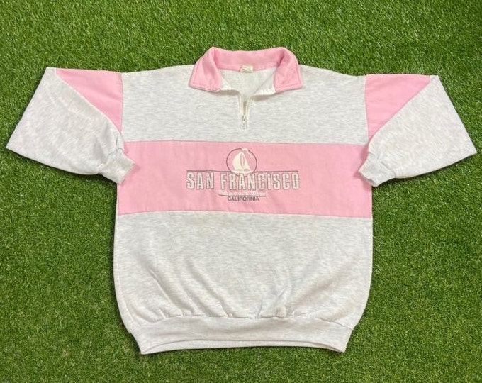 Vintage San Francisco Sweatshirt Made USA Size Xtra Large XL Golden Gate Warriors California 1990s 90s Pull Over Oversized