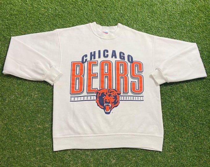 Vintage Chicago Bears Crewneck Sweatshirt Made USA Size Large L NFL Football Illinois Pull Over Oversized 1990s 90s