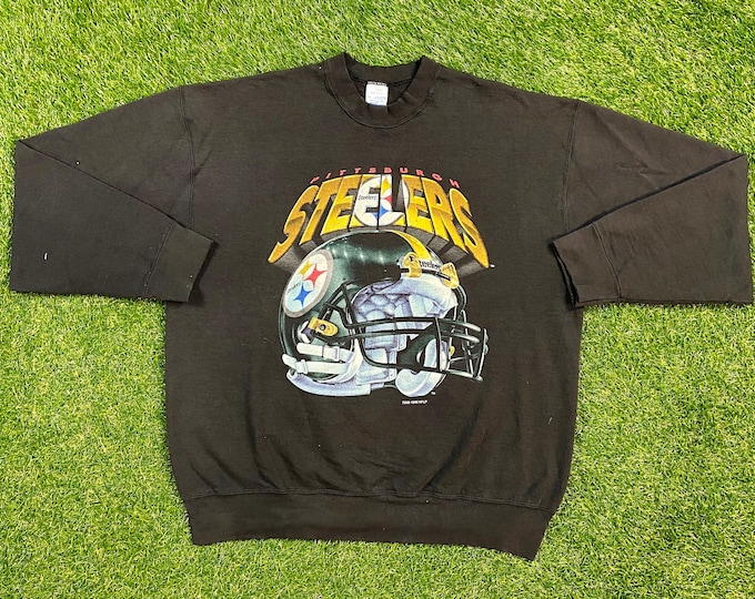 Vintage Pittsburgh Steelers Crewneck Sweatshirt Salem Sportswear Made USA Size Xtra Large XL NFL Football Pennsylvania Pull Over Oversized