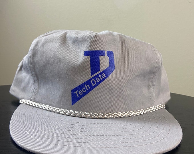 Vintage Tech Data Snapback Hat OSFA Nissin Cap Intelligence Multinational Corporation Technology Computer 1990s 90s