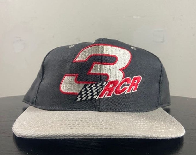 Vintage Dale Earnhardt 3 Snapback Hat Ajd Made USA OSFA NASCAR Racing Daytona 500 1990s 90s