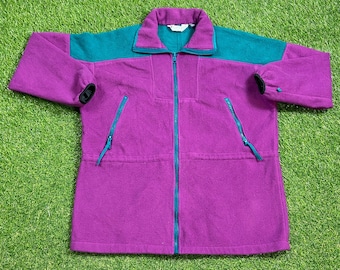 Suéter polar vintage Columbia, hecho en EE. UU., talla grande (L), ropa deportiva para exteriores y senderismo, años 90.