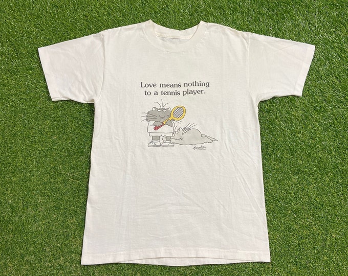 Vintage Love Means Nothing to Tennis Player T Shirt Tee Size Small S US Open New York Serena Williams Andre Agassi 1990s 90s