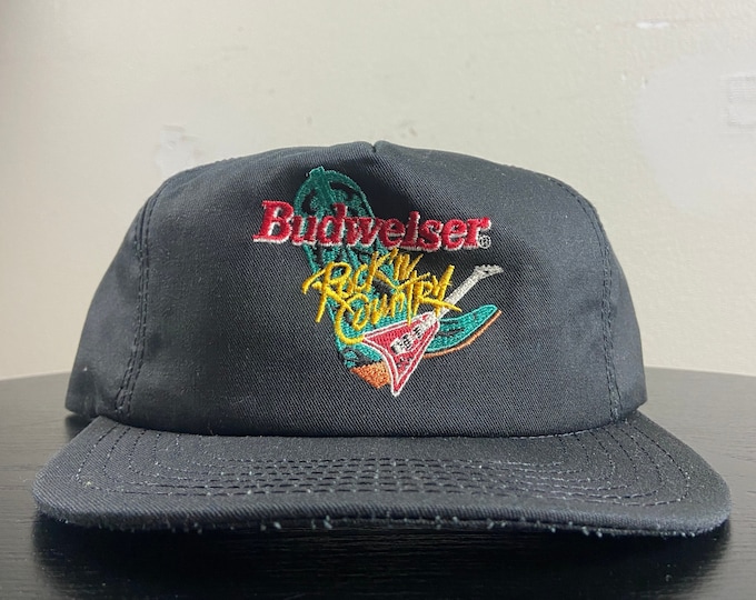 Vintage Budweiser Snapback Hat Made USA OSFA Beer Brew Alcohol 1990s 90s Original Cap