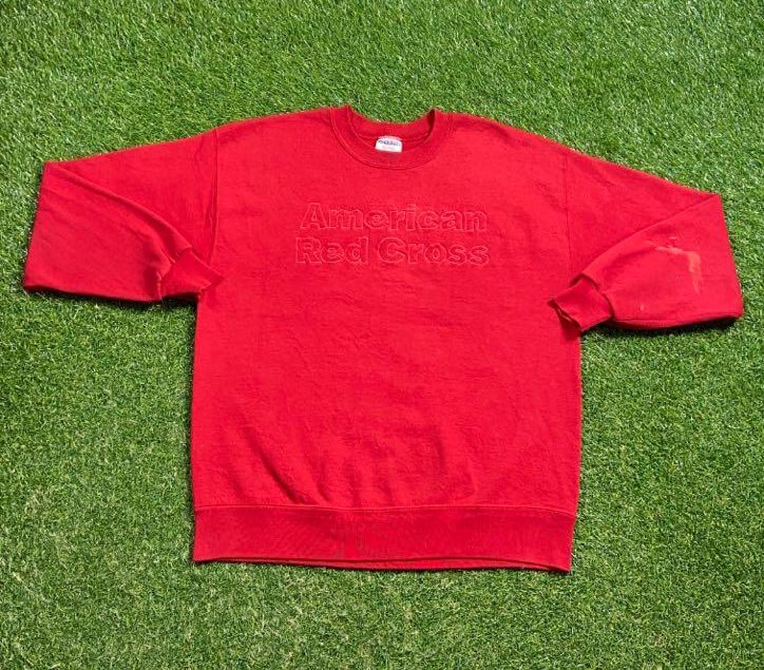 Vintage American Red Cross Crewneck Sweatshirt Made USA Size Large 