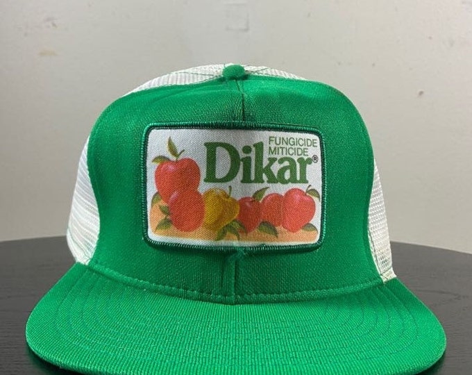 Vintage Dikar Snapback Hat OSFA Fungicide Miticide Irrigation Agricultural Gardening 1980s 80s