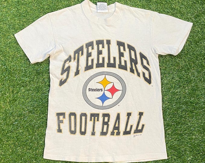 Vintage Pittsburgh Steelers T Shirt Tee Made USA Size Small S NFL Football Steel Curtains Pennsylvania 1990s 90s