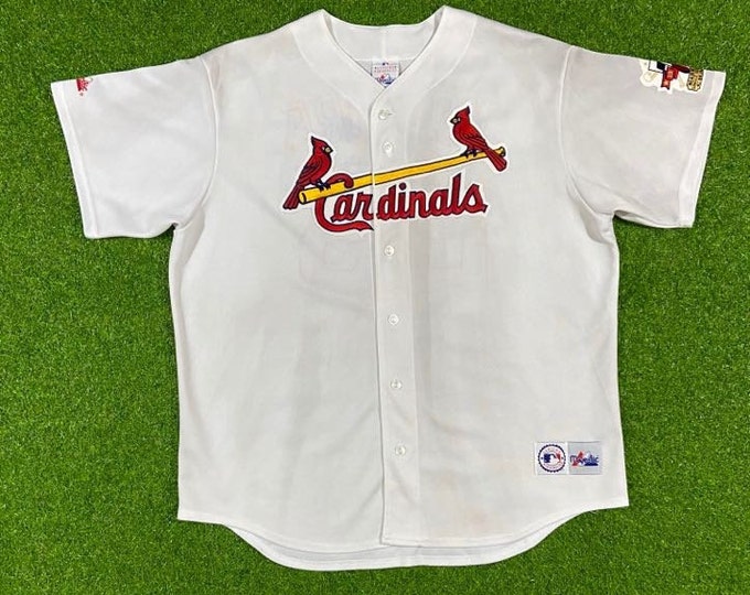 Vintage St Louis Cardinals Mark McGwire #25 Jersey MLB Baseball Missouri Majestic Made USa Xtra Large 90s Cards VTG 25 Jersey XL Authentic