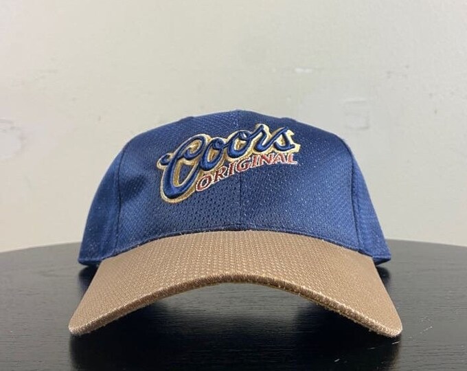 Vintage Coors Light Beer Strap Back Hat OSFA Coors Brewing Company Colorado Drink Alcohol 1980s 80s