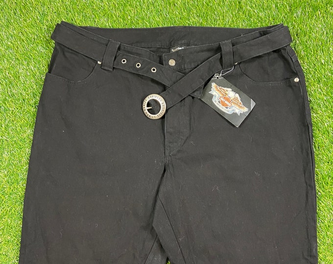 Vintage Harley Davidson Black Jeans HOG Biker Motorcycles 1990s 90s Deadstock Brand New With Tags